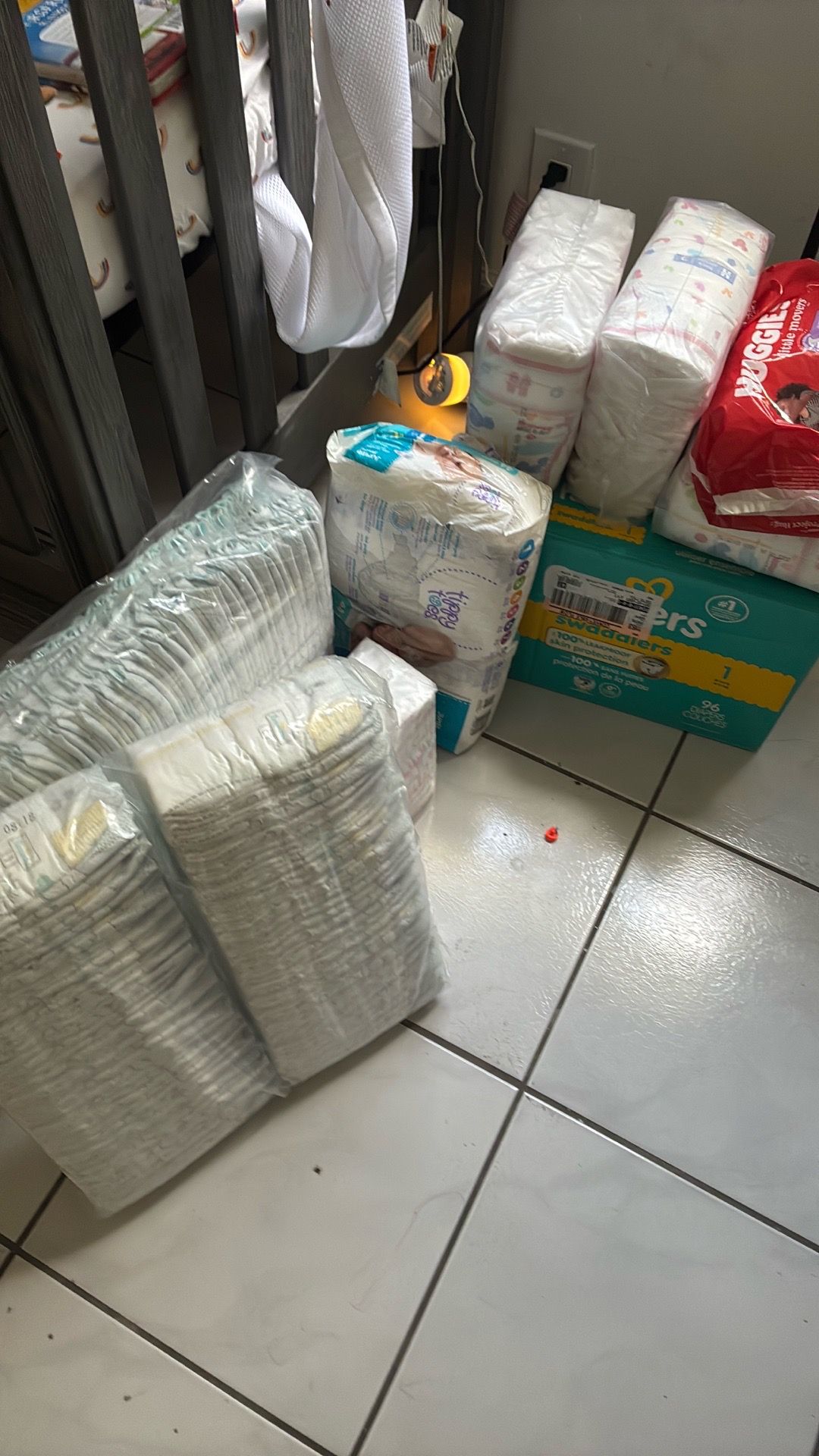 Size one and size 3 diapers