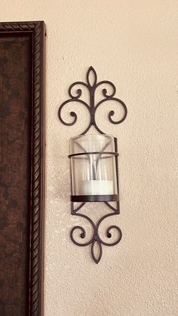 Dark brown bronze candle holders