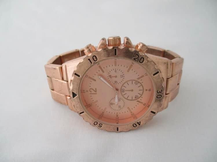 Women’s Rose Gold Toned Roman Numerals Watch 