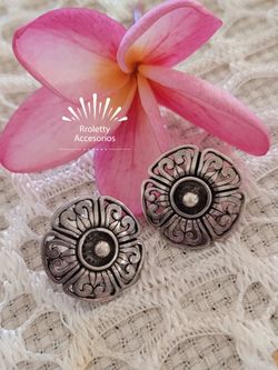 Sterling Silver 925  Floral Stud Earrings