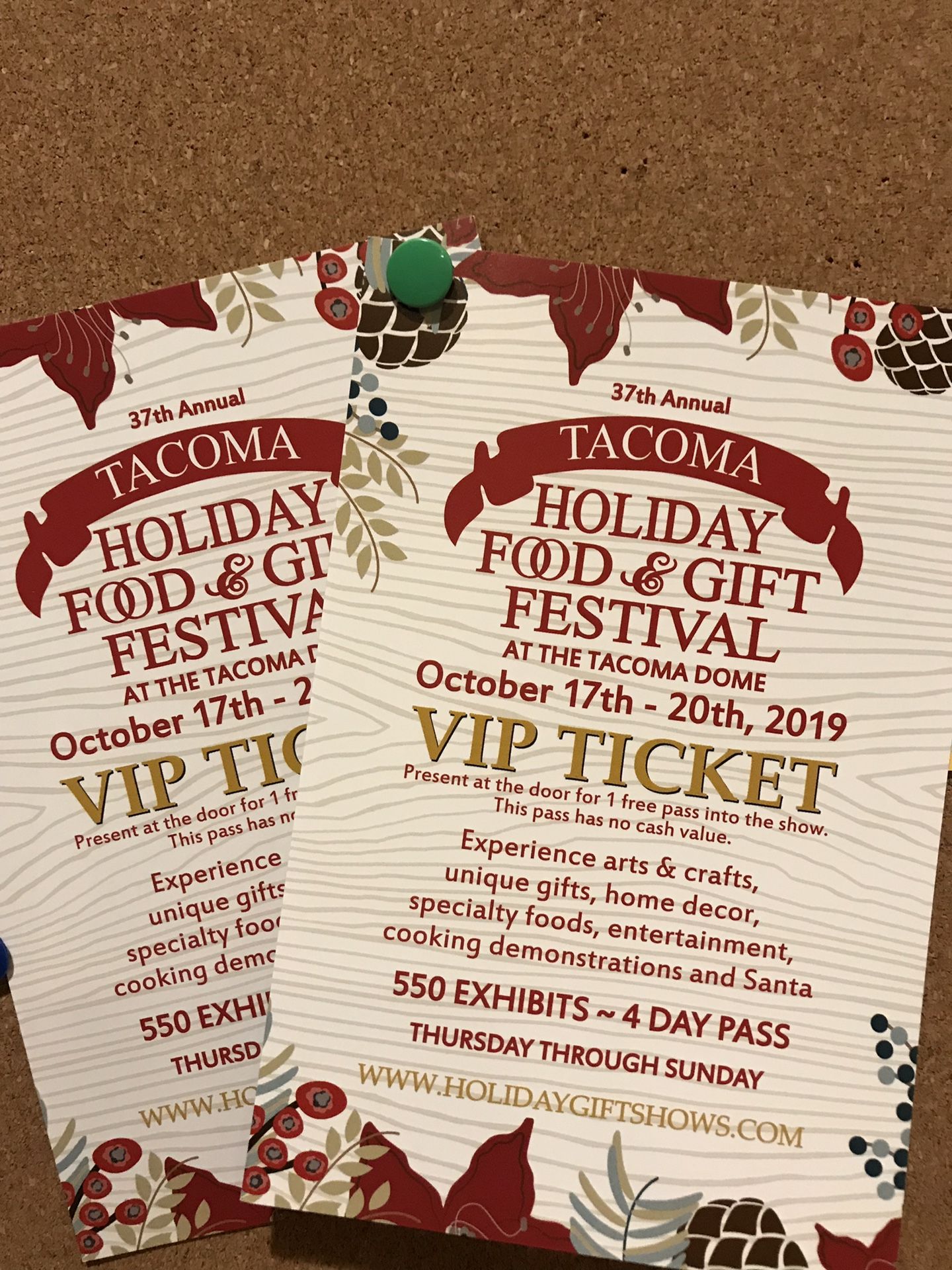 2 VIP tickets Holiday Food & Gift Festival at Tacoma Dome
