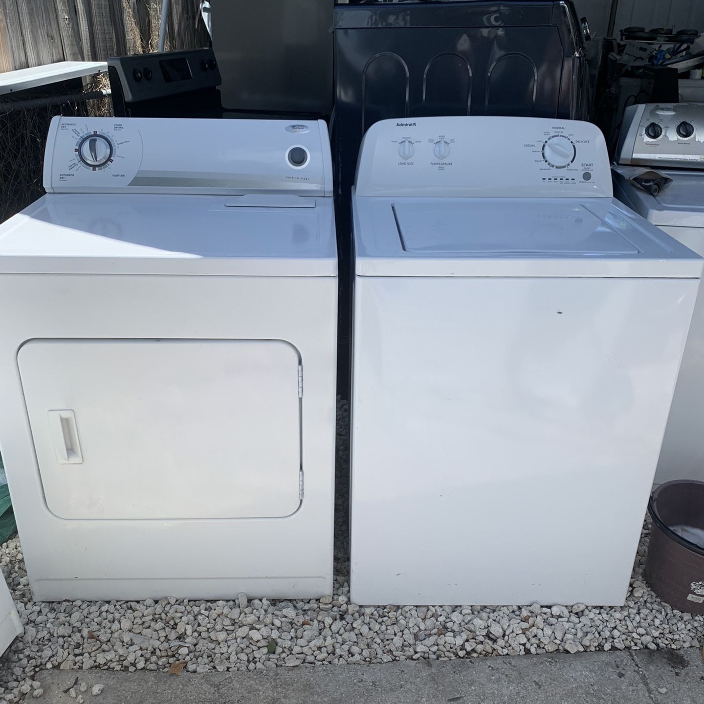 Admiral Washer And Whirlpool Dryer Set White Working Perfectly