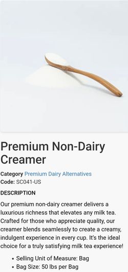 50lbs Premium Non-Dairy Creamer close out sale