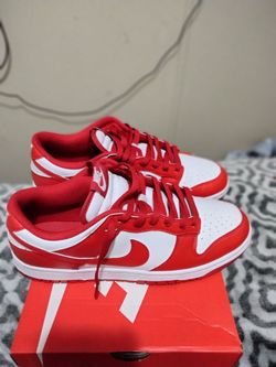 Nike dunks red and white