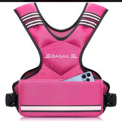 BAGAIL Adjustable Weighted Vest for Women 4-10lb/12-18lb/20-32lb, Comfortable U-Neck Rucking Vest with 6 Removable Weights, Storage Pocket and Reflect