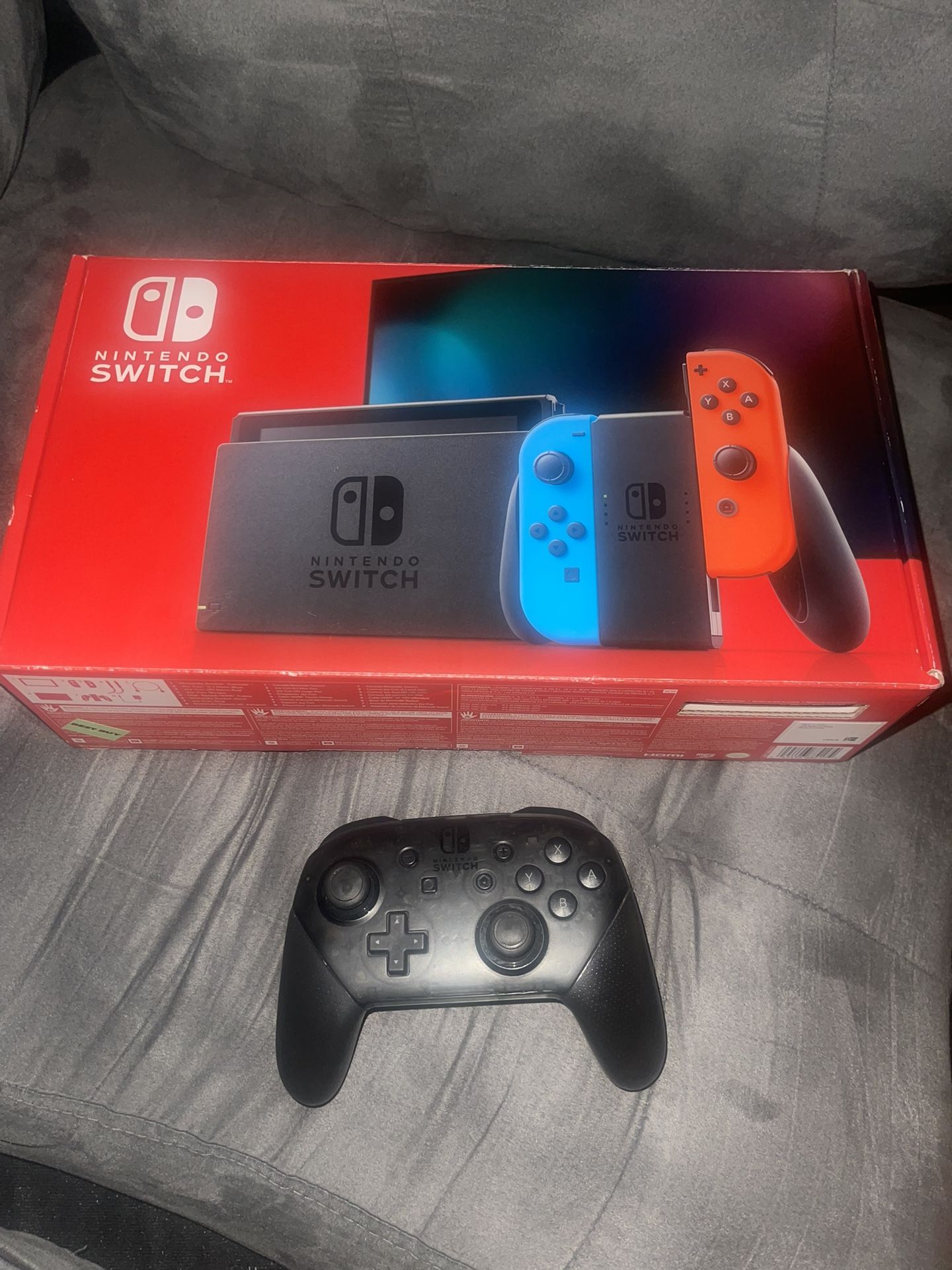 Nintendo Switch With Games And Pro Controller