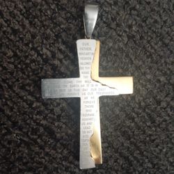 MENS CROSS PENDANT...Our Lords Prayer. 