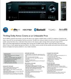 7.1 Onkyo Receiver with Dolby Atmos