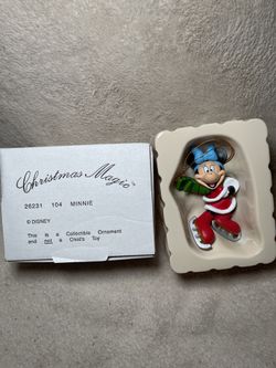 Vintage Disney Ornament Minnie Mouse Ice Skating