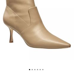 French Connection Women's London Pointed Toe Leather Dress Booties