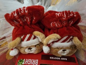 My 1st Christmas Baby Booties
