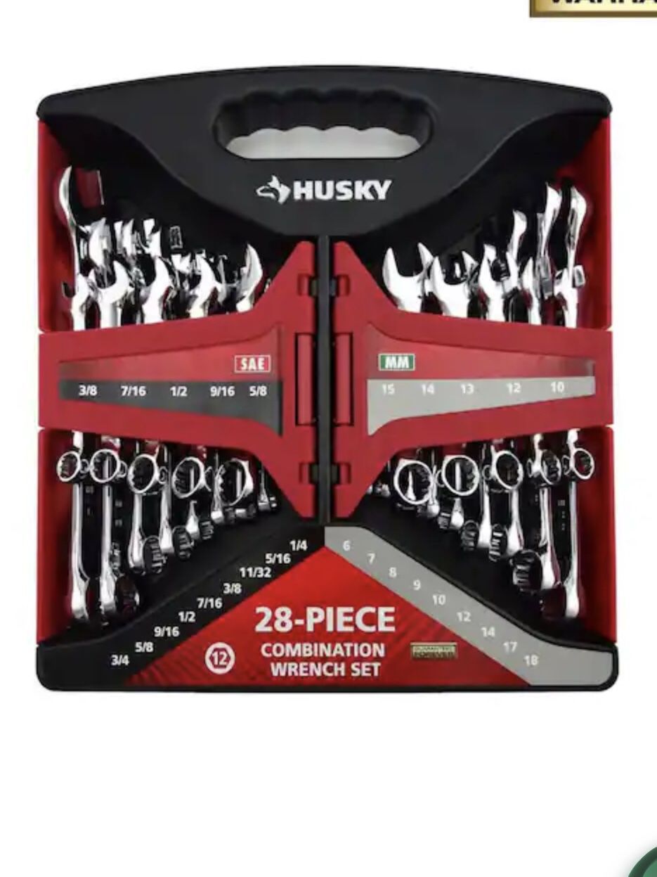 Open and 28 piece husky Wrenches