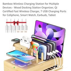 Darfoo New Bamboo Wireless Charging Station