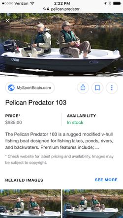 Boat - Revised Price!! Pelican Predator 103 Fishing Boat / Motor