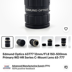 Edmund Optics 63777 12mm/F1.8 150-500mm Primary WD HR Series C-Mount Lens 63-777