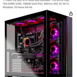 Skytech Gaming Prism II Gaming PC Desktop - Intel Core i7 11700K 3.6 GHz, RTX 3090 24G GDDR6X, 1TB NVME SSD, 16G DDR4 3200, 1000W Gold PSU, 360mm AIO,