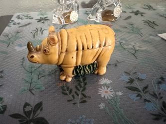 Ceramic Rhinoceros Figurine