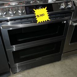 Samsung Black Stainless Steel Double Oven Stove ZGO