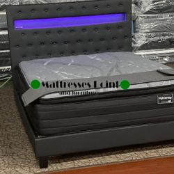 BED FRAME QUEEN SIZE BEAUTIFUL LED LIGHTS(NO MATTRESS) 🆕 HOT 🔥 SALE 