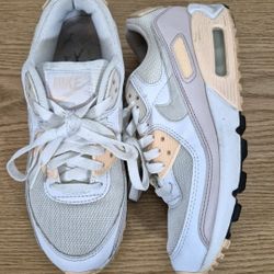 Nike Air Max 90s "Barely Rose" Womens 6 Sneakers White Pink CT1030-101