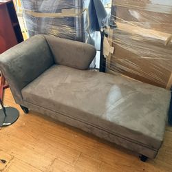 Gray Microsuede Chaise Lounge