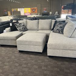 Grey Double Chaise Sectional 