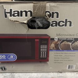 Hamilton Beach 0.9 cu ft Microwave - NEW, 900W, Red Stainless
