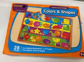 Colors and shapes floor puzzle - classroom, learning, math, school