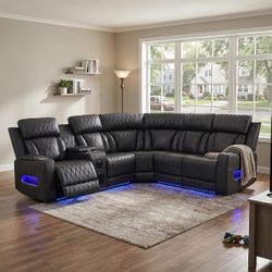 NEW OFFER! Power Reclining Sectional Sofa with Cup Holders/Storage