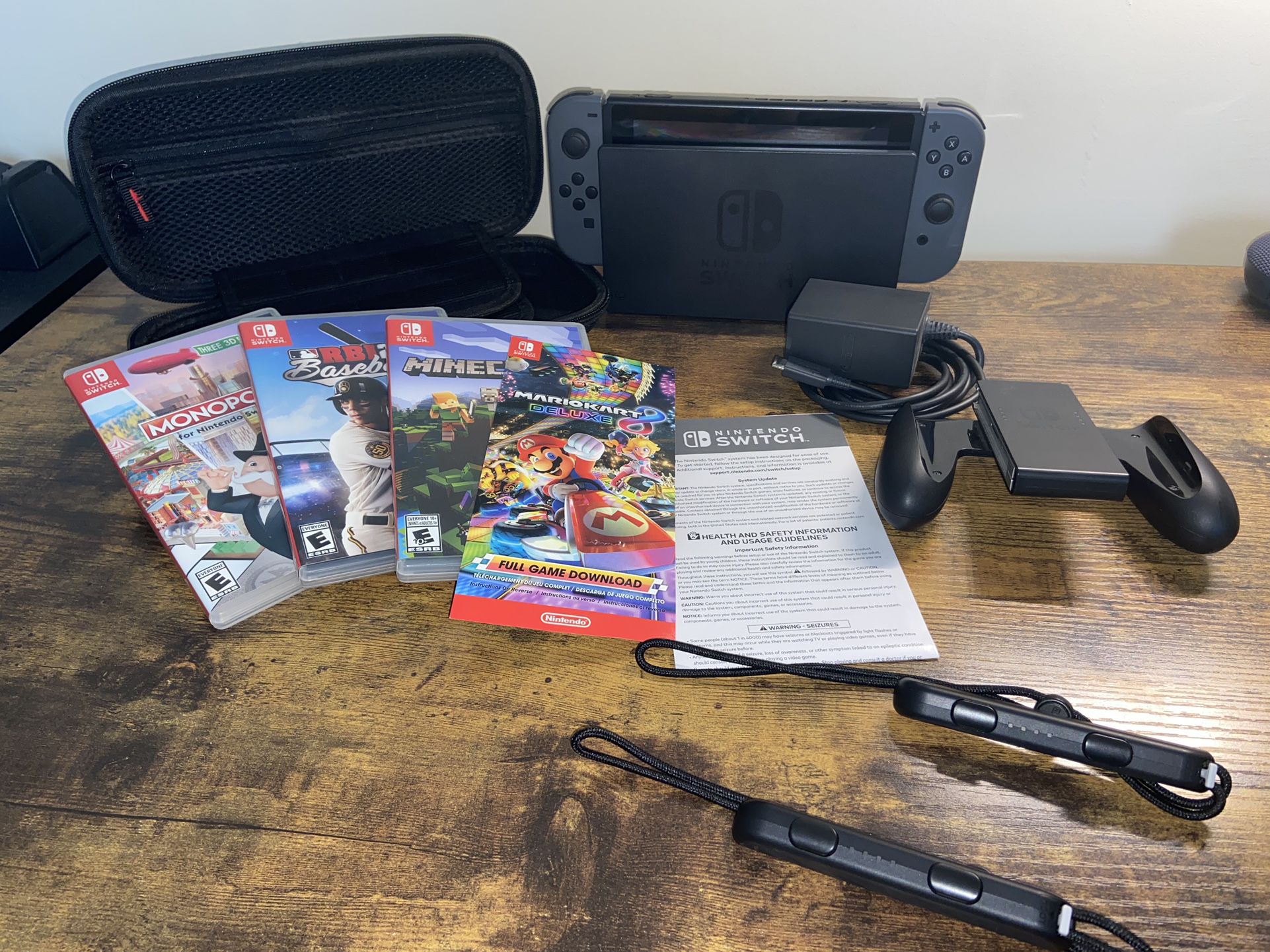 Nintendo Switch with Grey Joy-Con + Mario Kart 8 Deluxe + More Games
