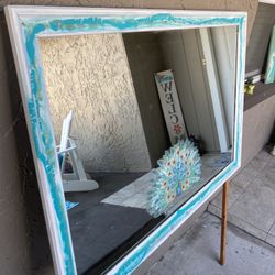 Large Dresser Mirror With Peacock 