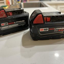 (2) Milwaukee M18 XC Batteries $100