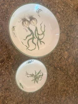 Herb Botanical Ceramic Plate Set