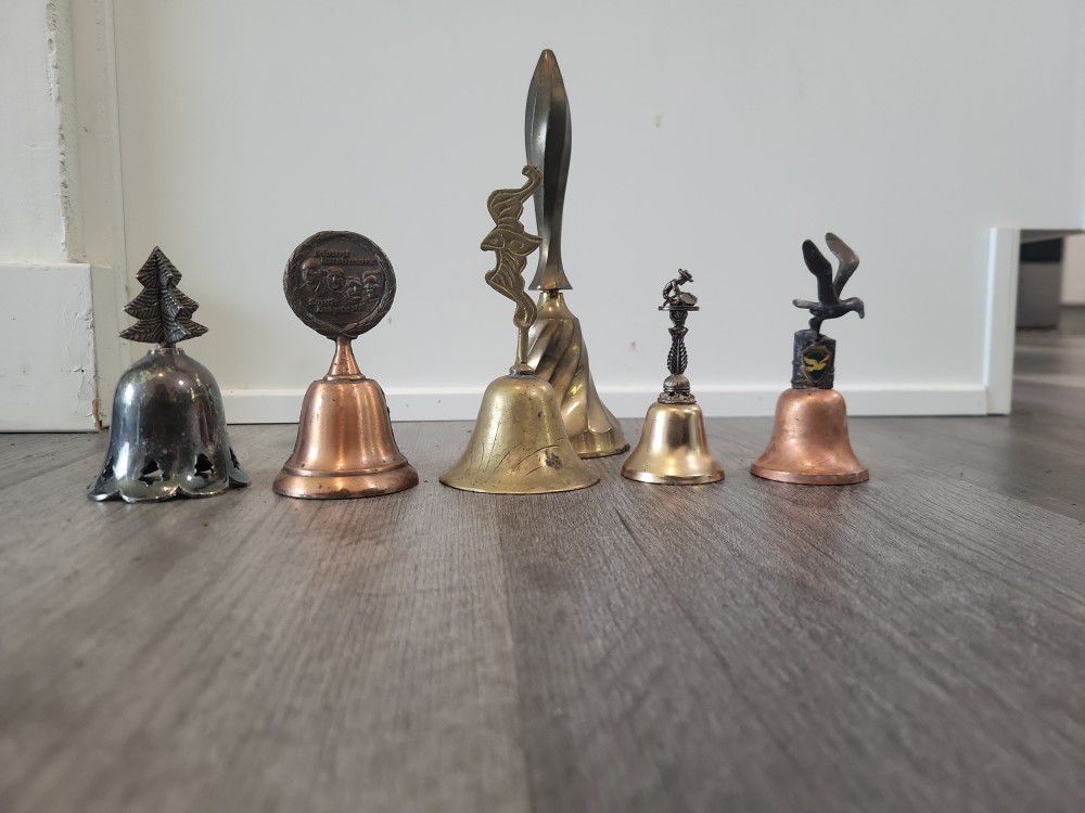 Lot Of 6 Small Hand Bells