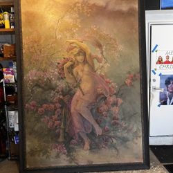 Neoclassical Romantic Painting w/ Frame