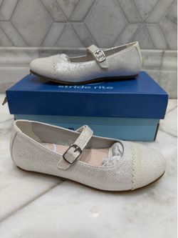 NEW Size 12.5 Stride Rite Valeria Glitter Mary Jane Dress Shoes