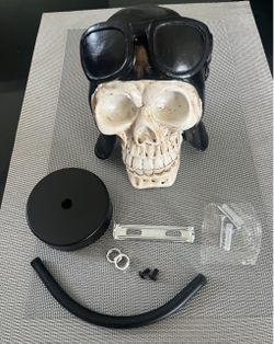 Skull wall mount helmet hat holder