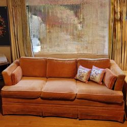 Orange Corduroy Sleeper Sofa $225