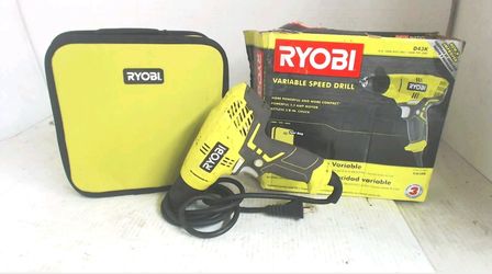 Ryobi 5.5 Amp 3/8 Inch 1,600 RPM Variable Speed Trigger Corded Power Drill a1