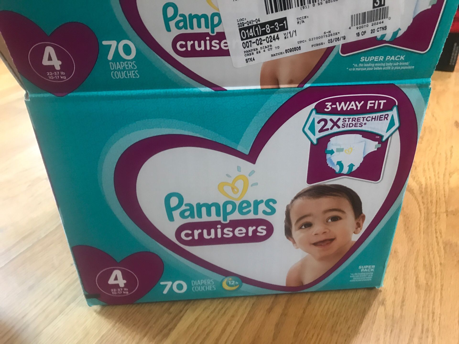 1 package of size 4 pampers cruisers