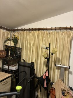 Gold Curtains With Rods 