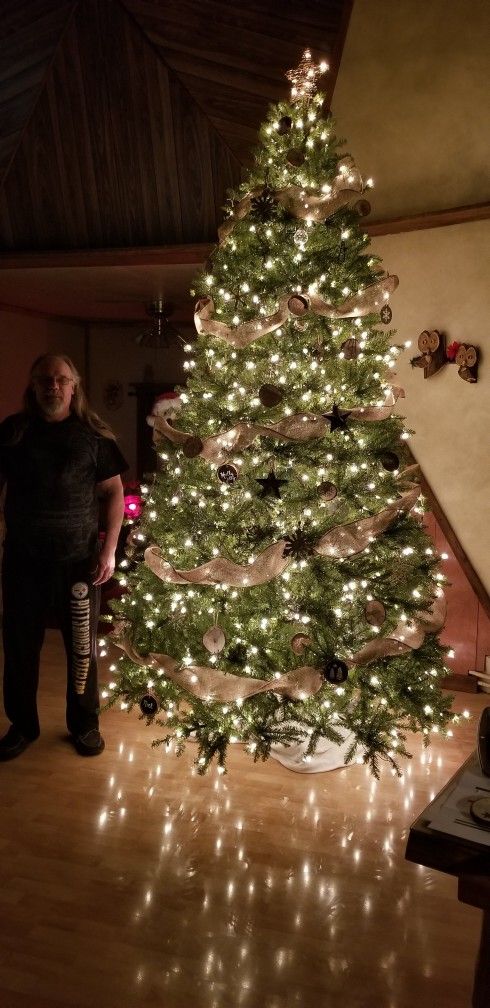 Artificial 10ft Pre-Lit Christmas Tree with Super-Sized Tote