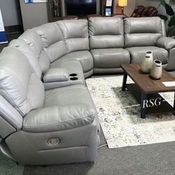 Dunleith Genuine Leather Power Reclining Sectional Couch Set 🌟 ⭐$39 Down Payment with Financing ⭐ 90 Days same as cash
