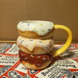 3 donut ceramic coffee cup