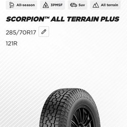 Pirelli Scorpion All Terrain Plus LT 285/70R17 121/118R D (8 Ply)