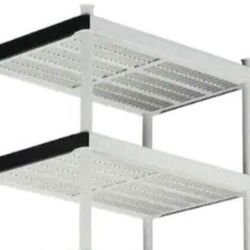 HDX 2 Tier Plastic Garage Storage Shelving Unit In Gray