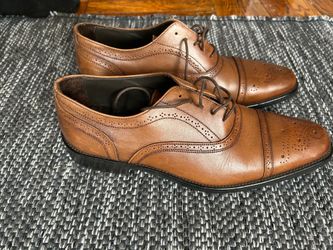To Boot New York - Sanford Brown Leather Oxford Cap Toe Brogue Dress Shoes