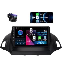 Brand New 2+32G Car Stereo for Ford Escape 2013-2019 8 Core Android 12 with Wireless CarPlay Android Auto, 9 inch IPS Touchscreen Bluetooth Car Radio 