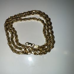 14kt SOLID GOLD ROPE CHAIN 4mm 20 inch