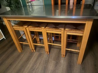 Pottery Barn Stainless Steel Table Top Dining Table